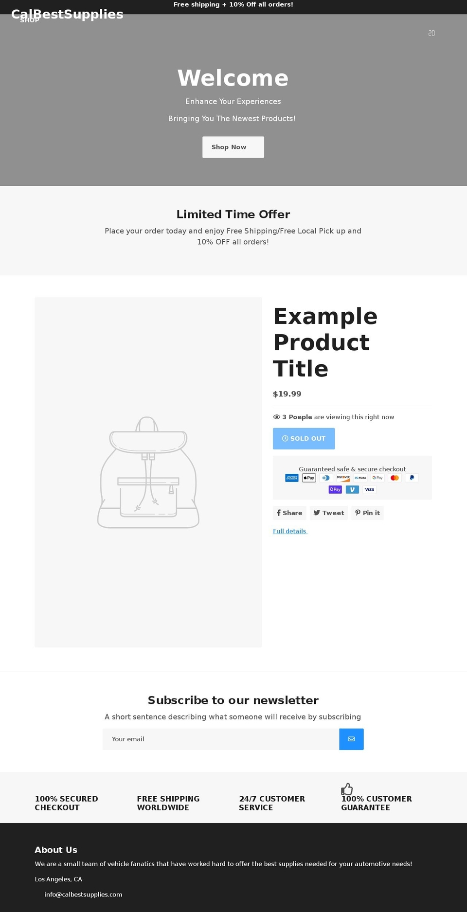calbestsupplies.com shopify website screenshot