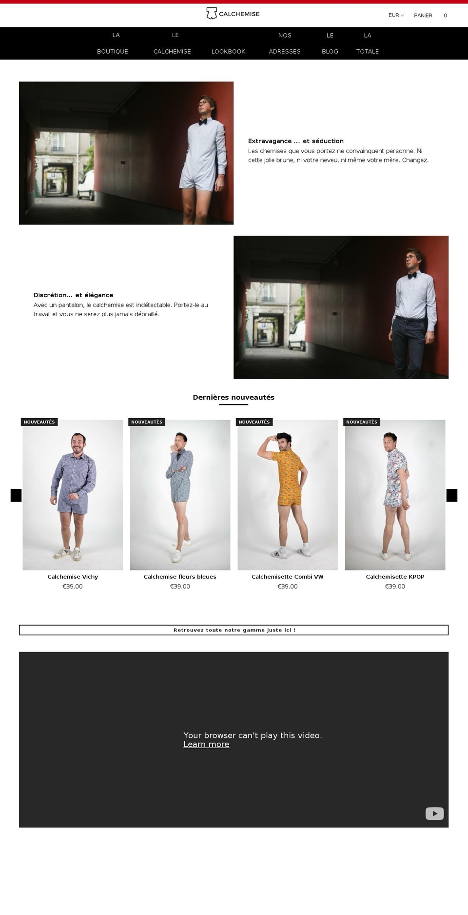 calchemise.com shopify website screenshot