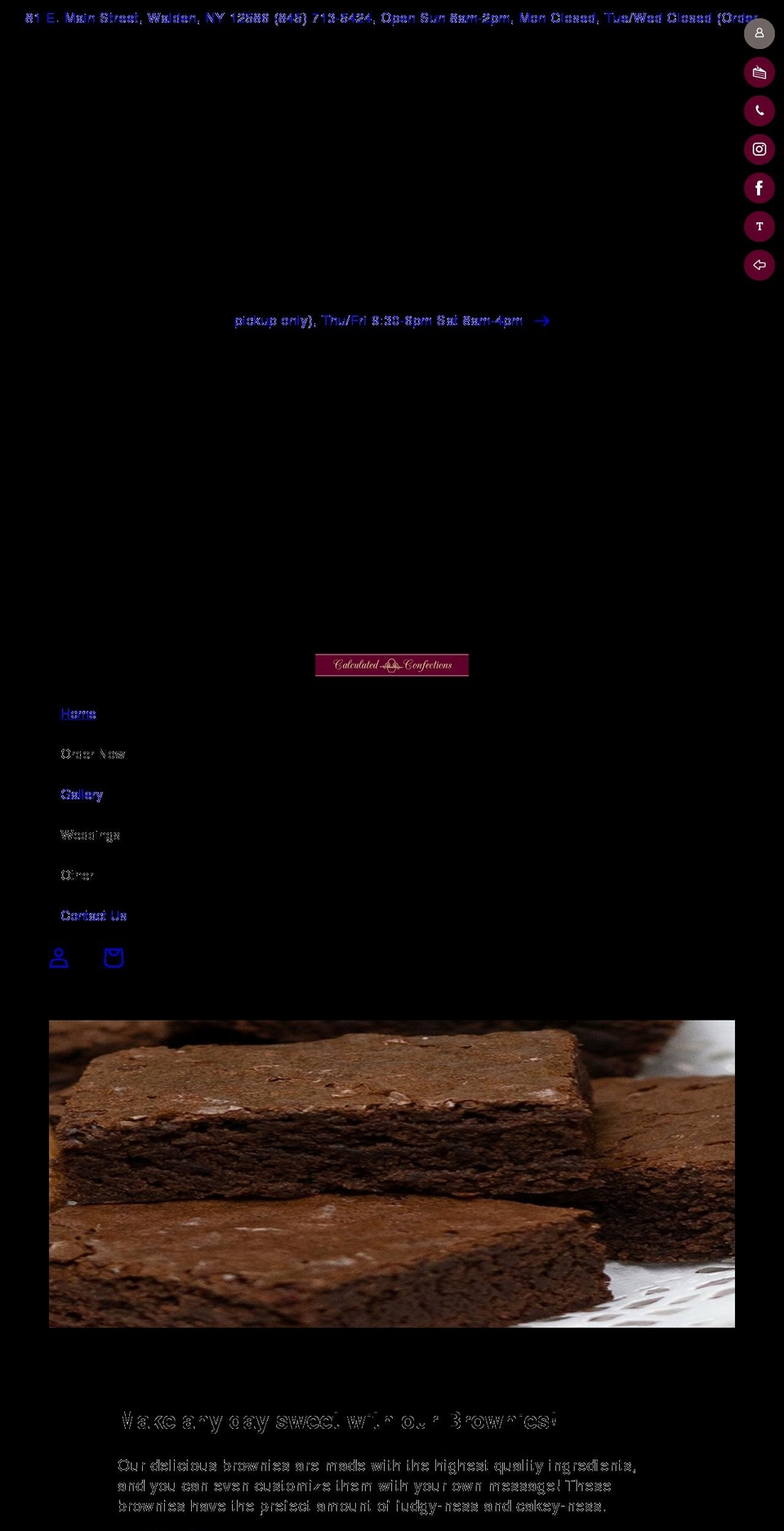 calculatedconfections.com shopify website screenshot