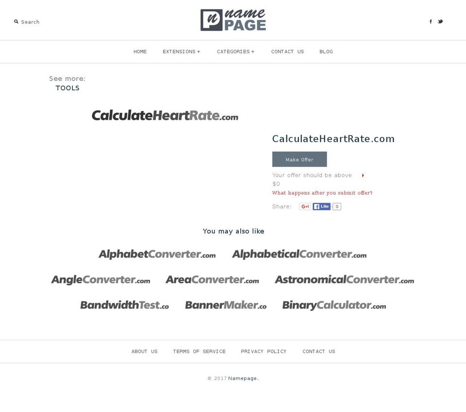 calculateheartrate.com shopify website screenshot