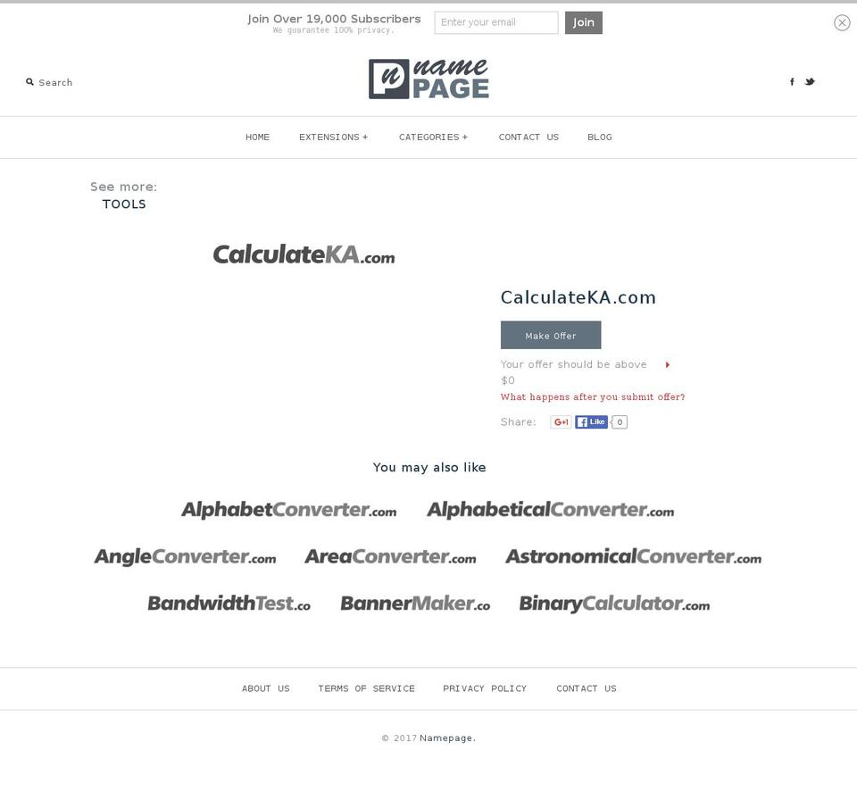 calculateka.com shopify website screenshot