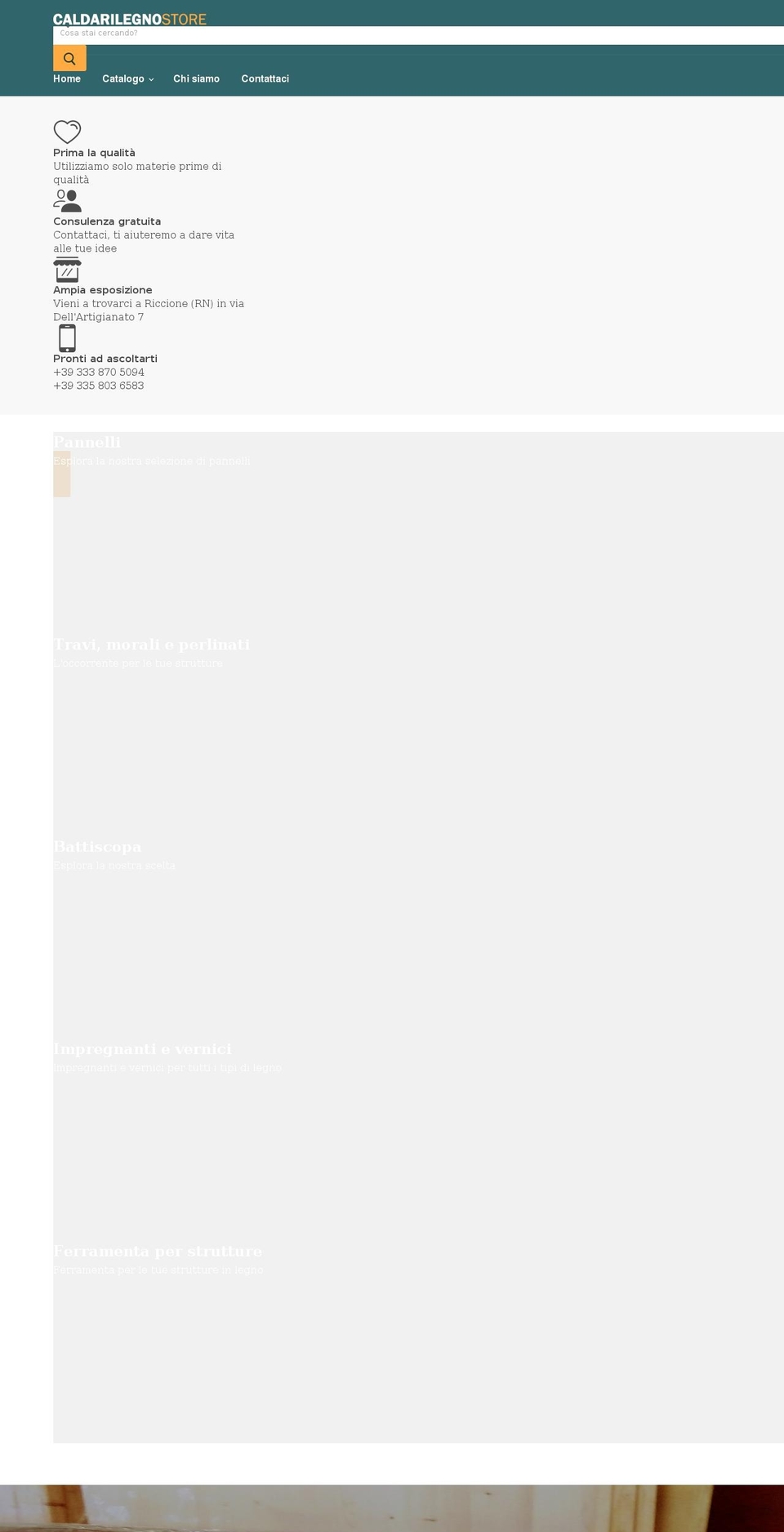 caldarilegno.it shopify website screenshot