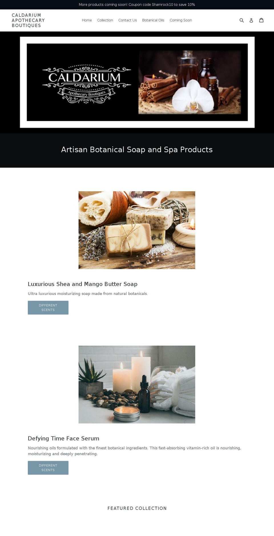 caldariumapothecary.com — Shopify storefront screenshot