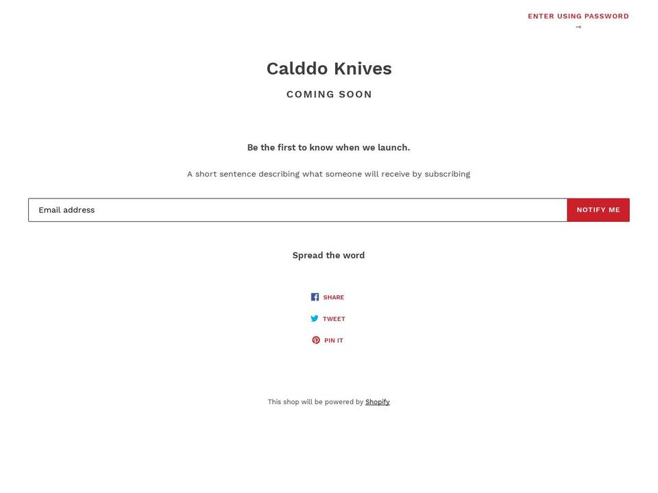calddo.com — Shopify storefront screenshot