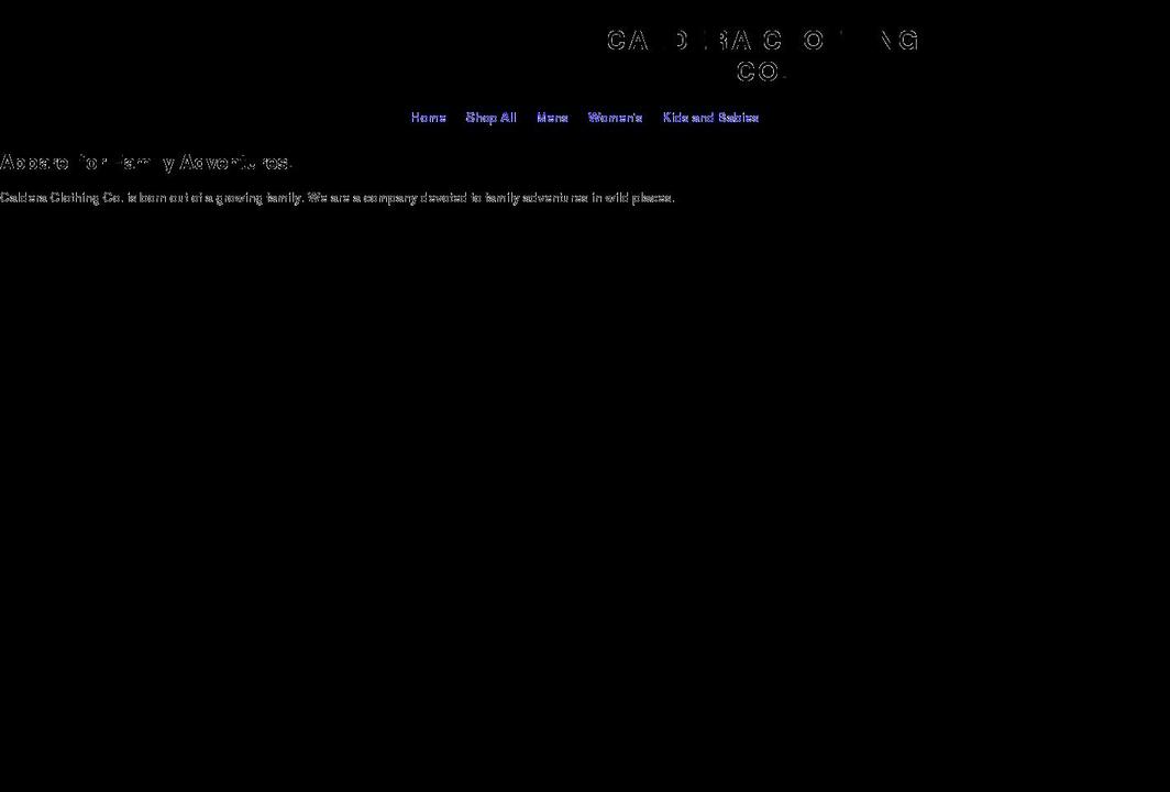 calderaclothingco.com shopify website screenshot