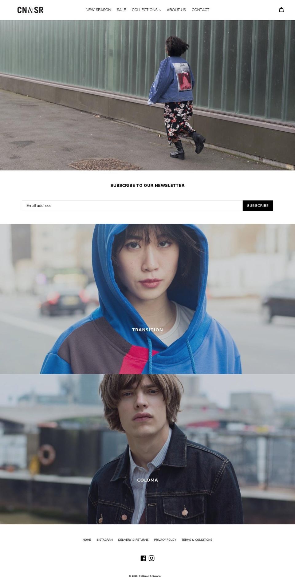 calderonandsumner.com — Shopify storefront screenshot
