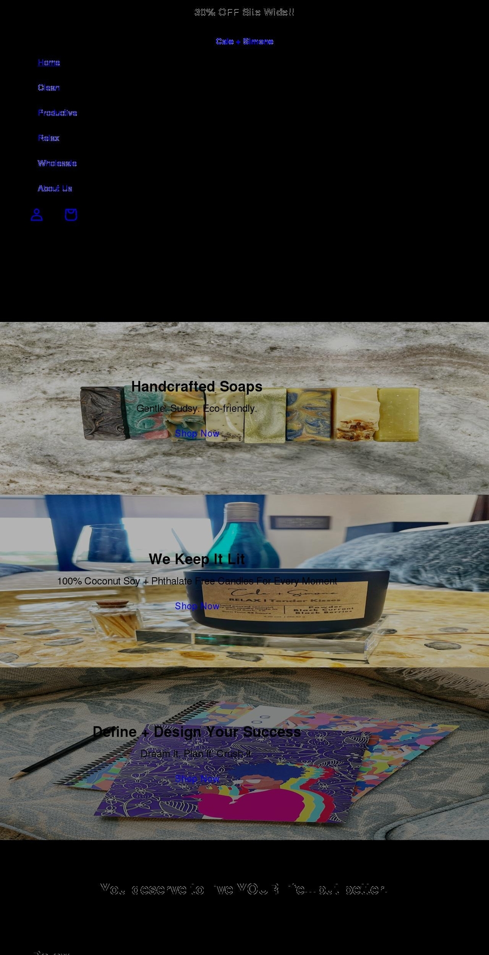 caleandsimone.com shopify website screenshot