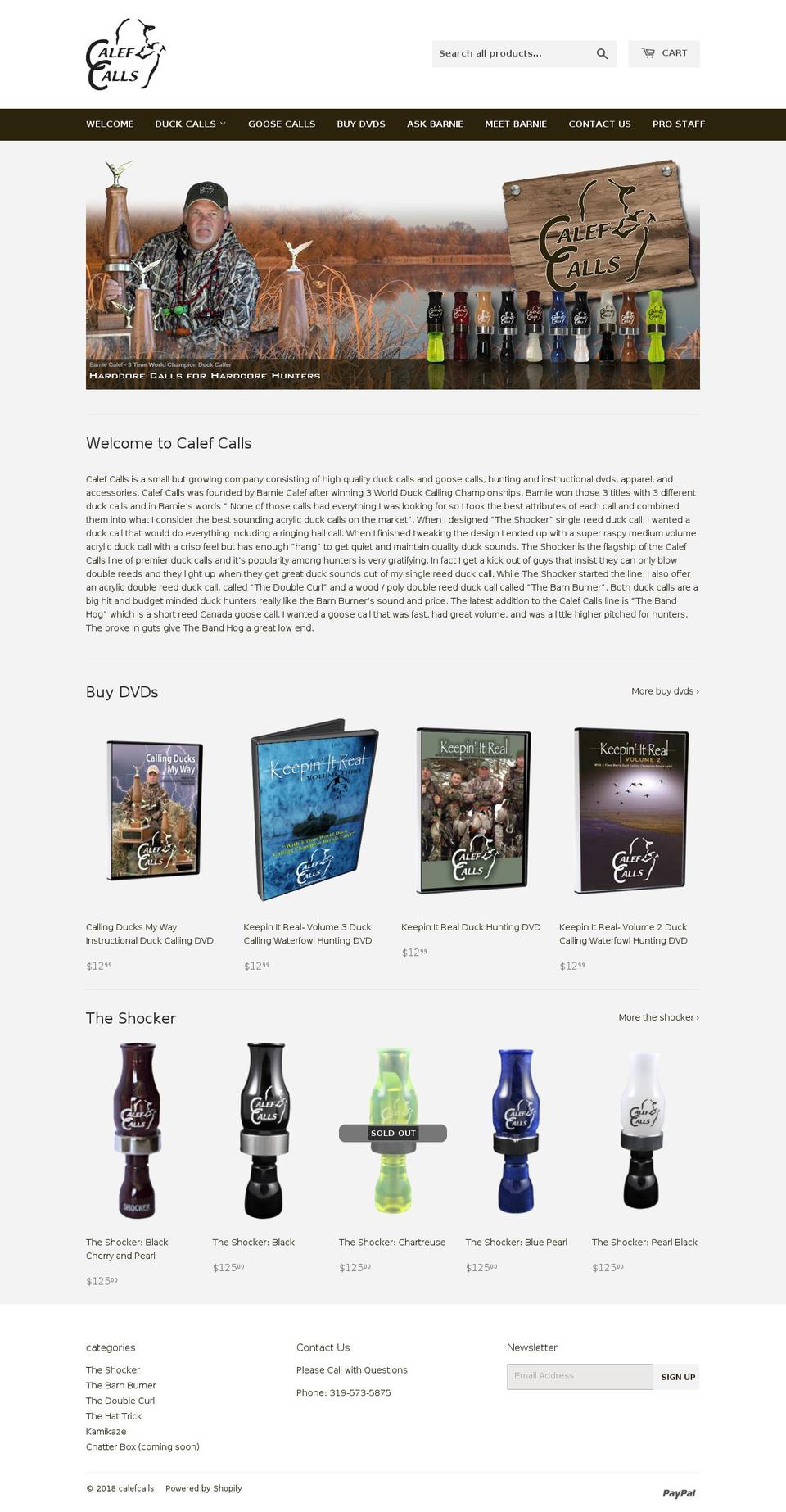calefcalls.net shopify website screenshot