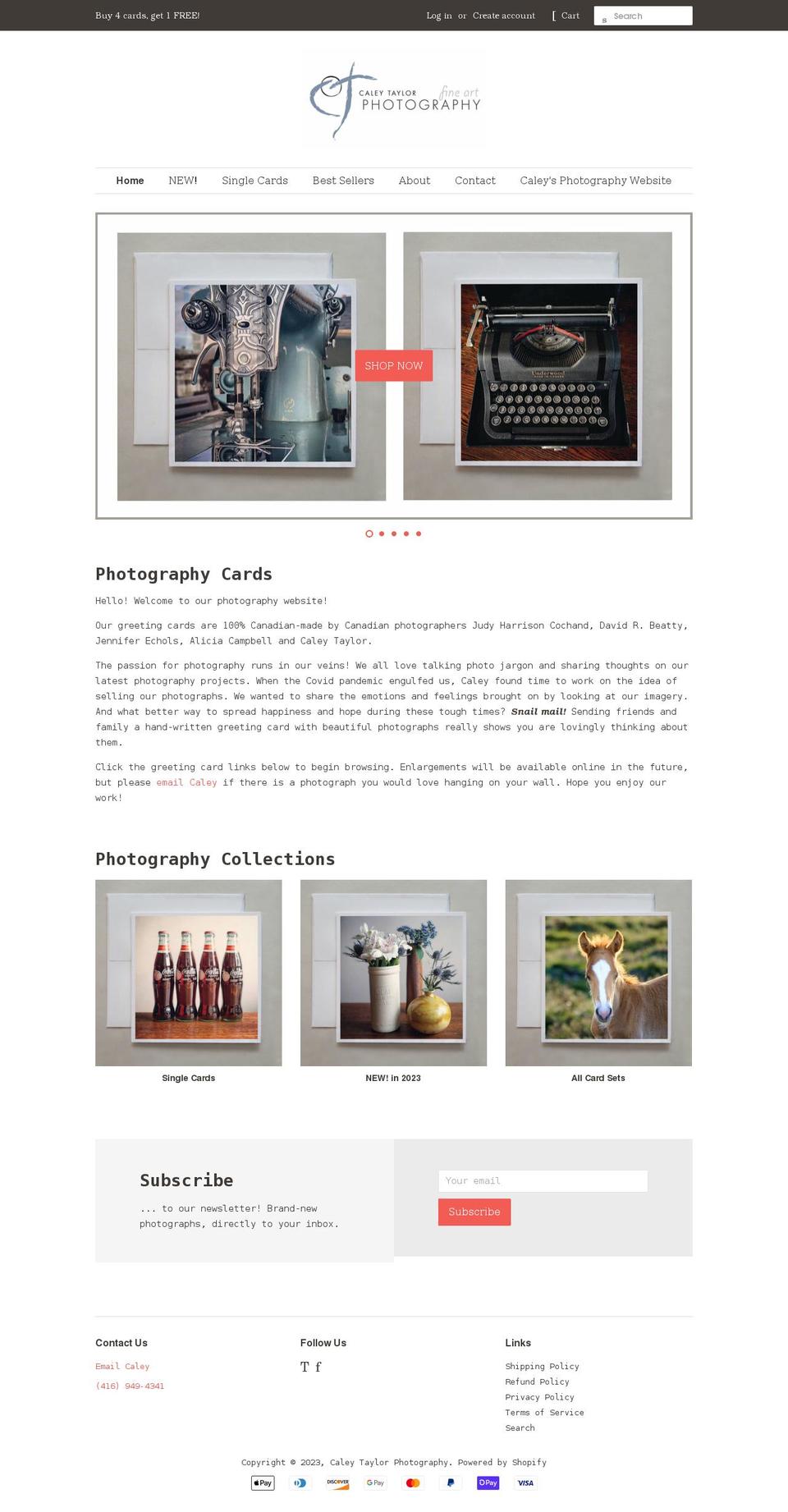 caleytaylorphotography.com shopify website screenshot