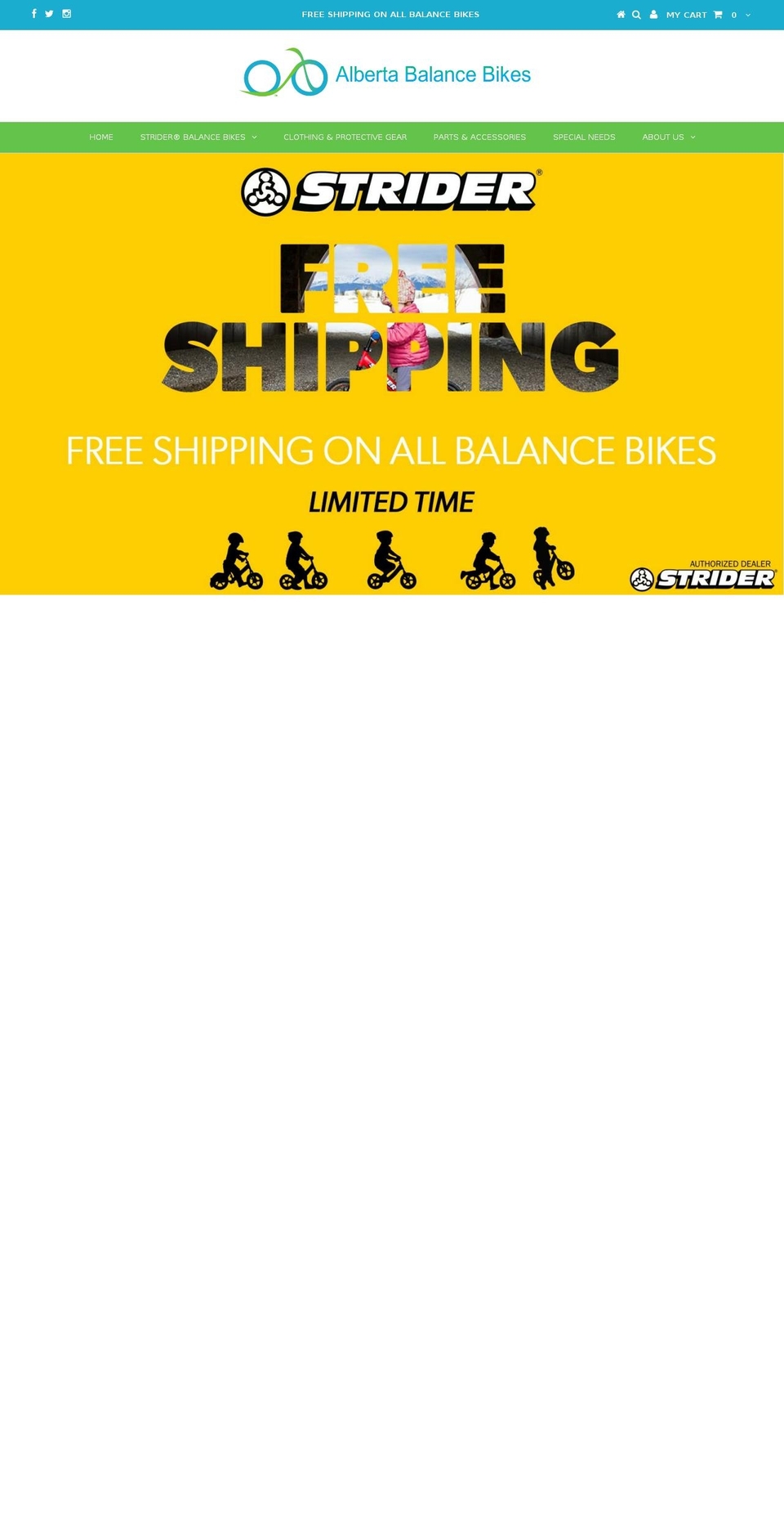 calgarybalancebikes.com shopify website screenshot