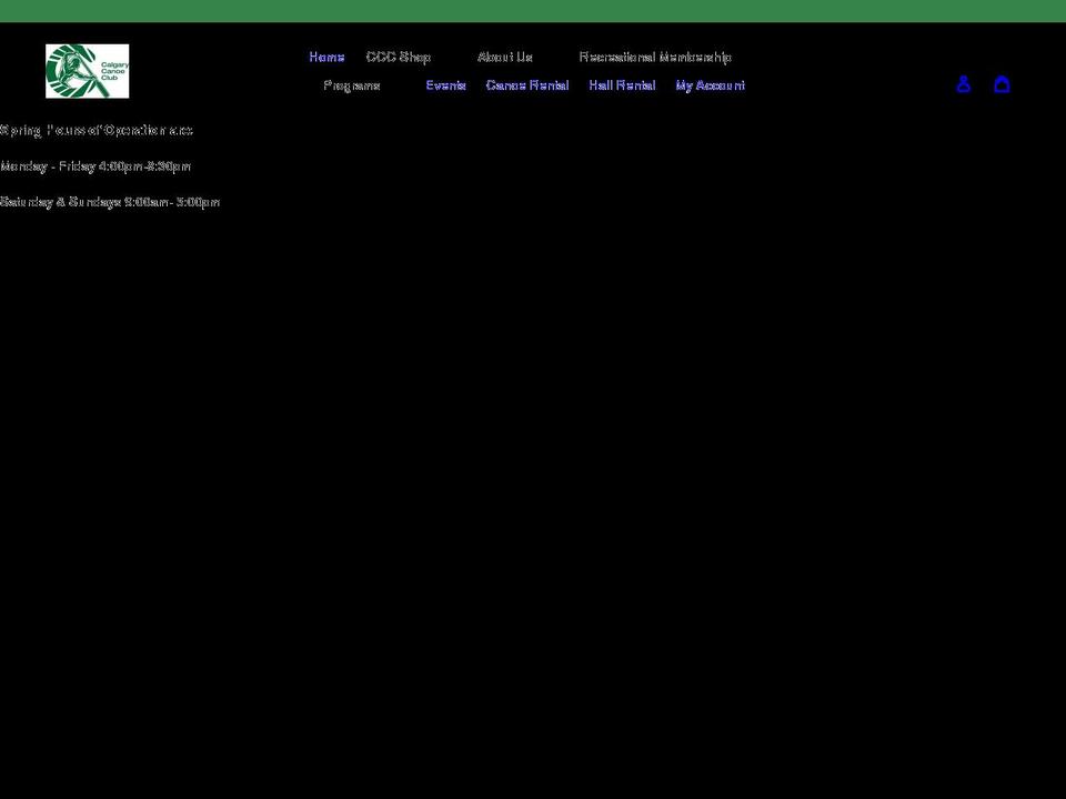 calgarycanoeclub.com shopify website screenshot