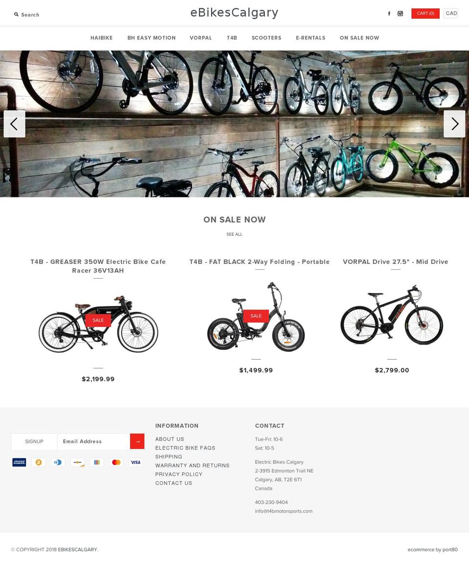 calgaryebikes.ca shopify website screenshot