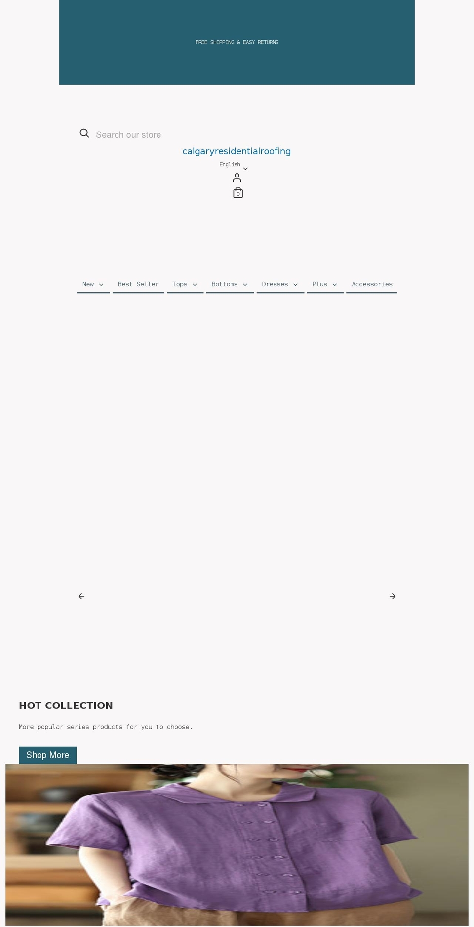 calgaryresidentialroofing.com shopify website screenshot