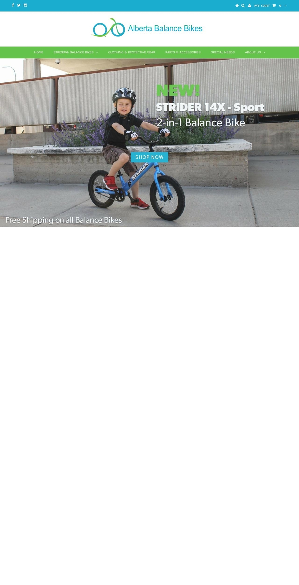 calgarystrider.ca shopify website screenshot