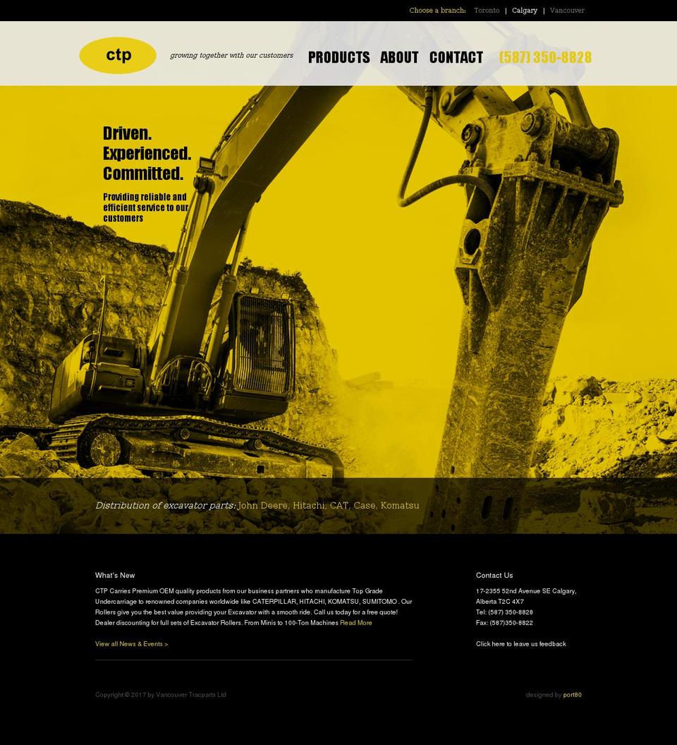 CTP Shopify theme site example calgarytracparts.com