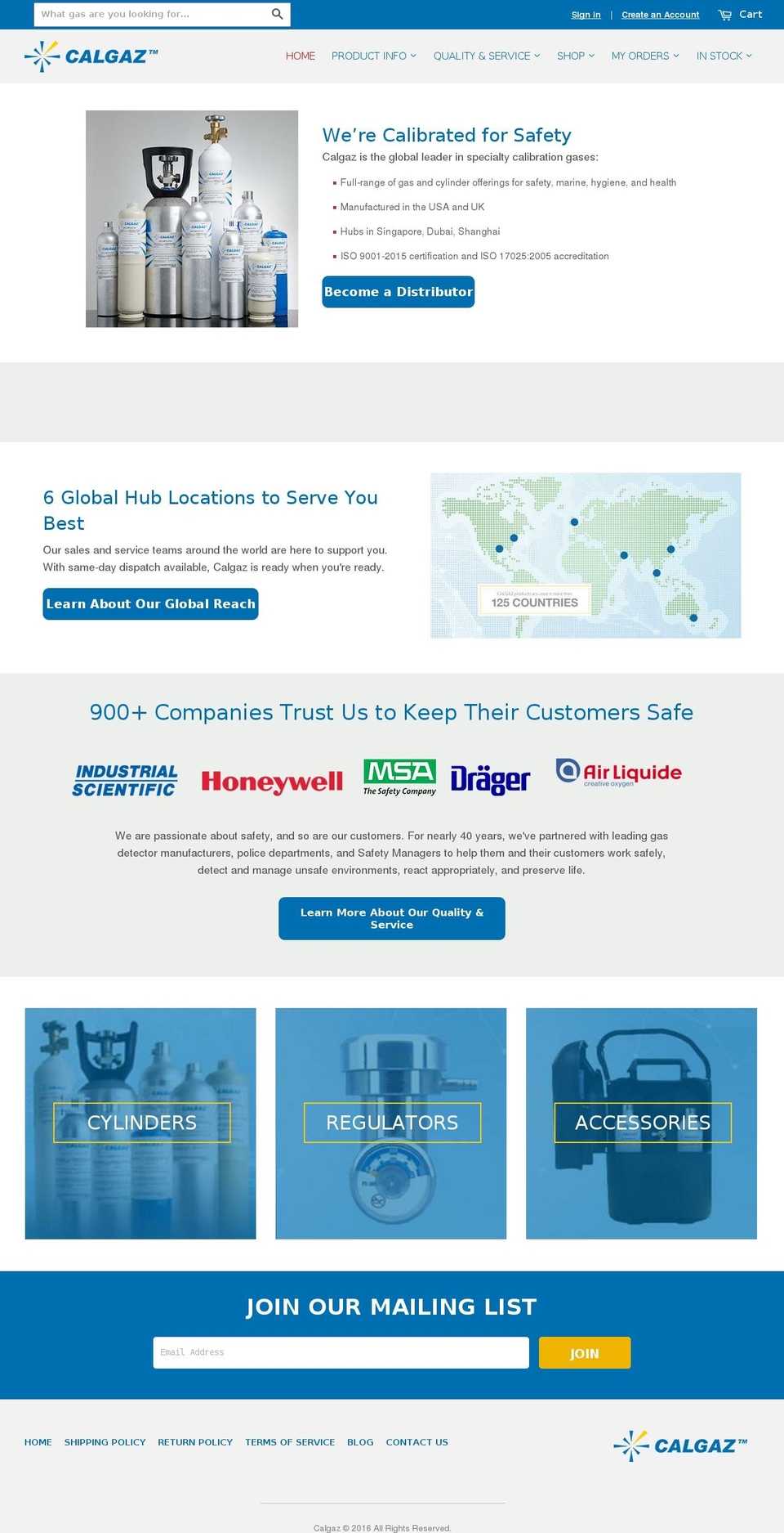 calgaz.net shopify website screenshot