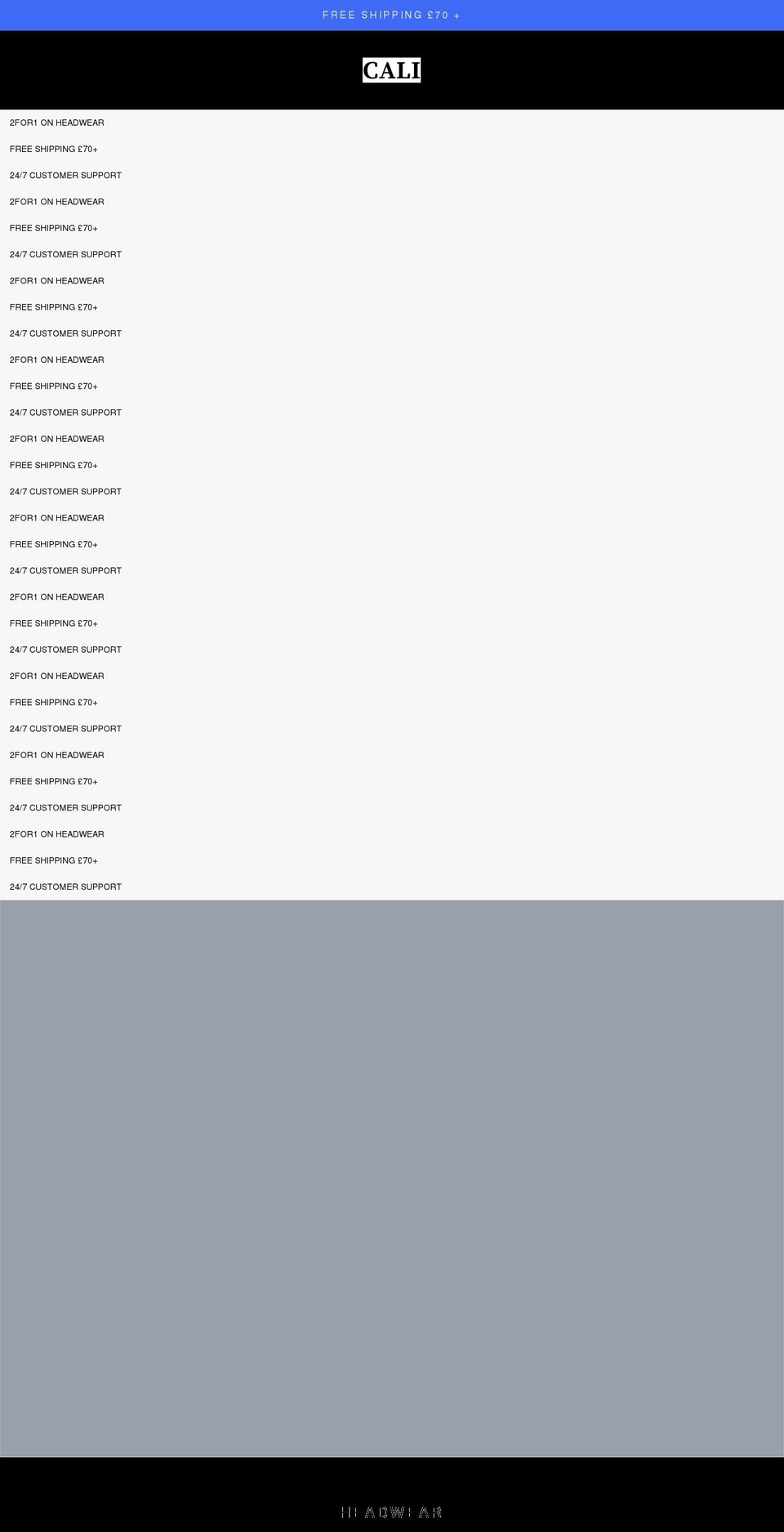cali-clothing.co.uk shopify website screenshot