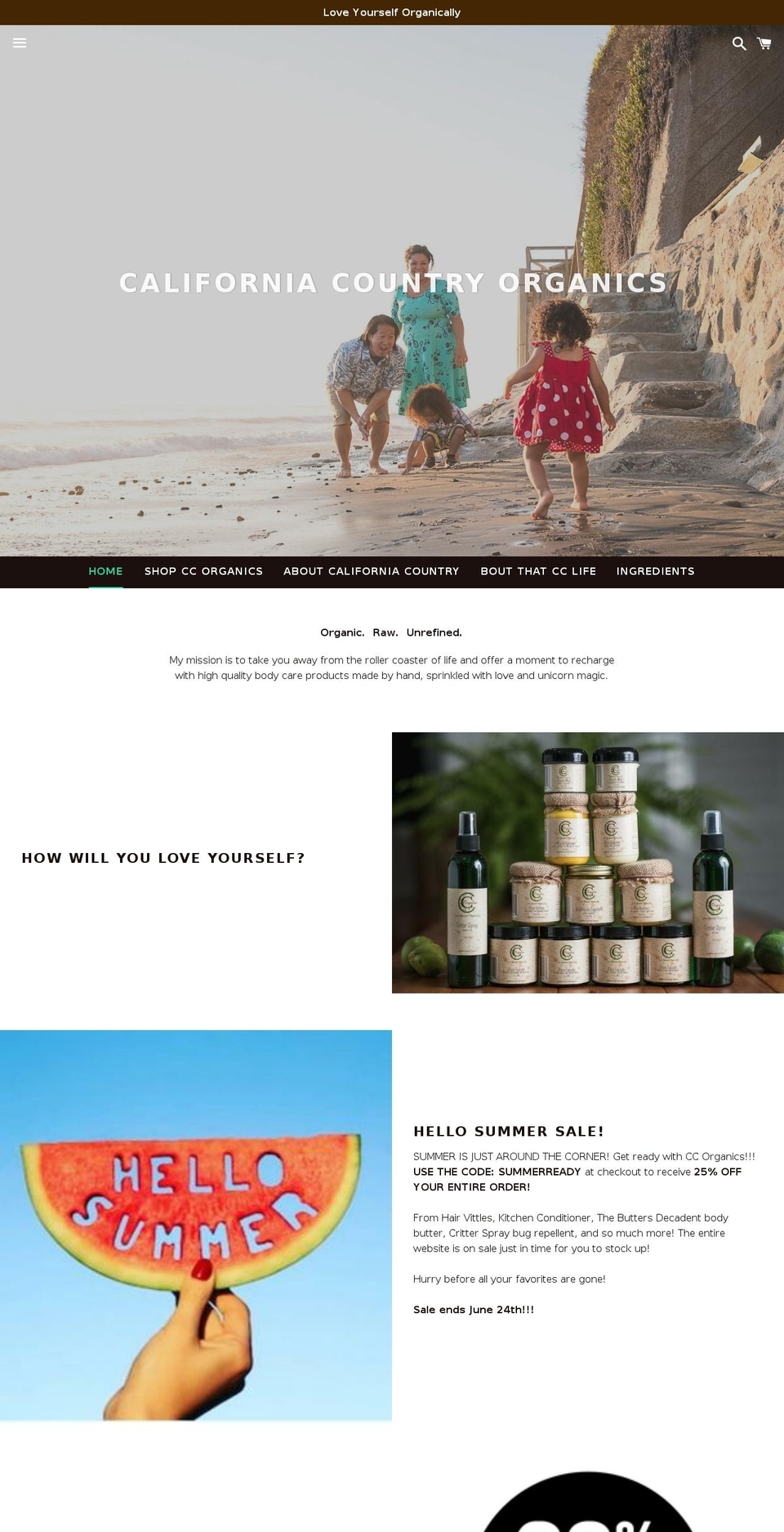calibamaorganics.com shopify website screenshot
