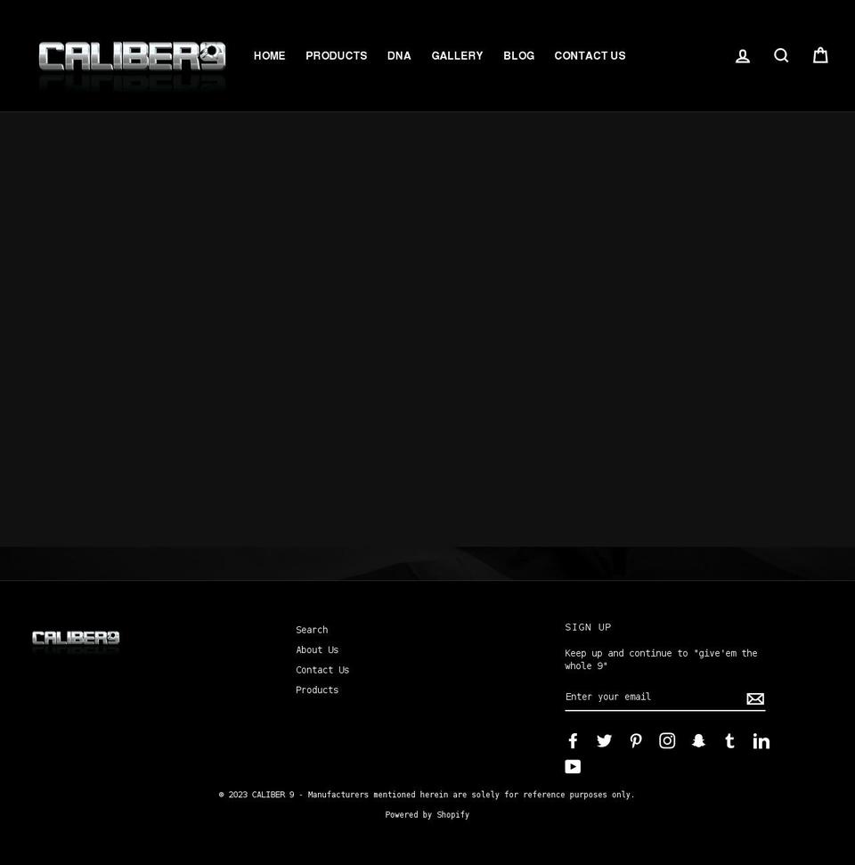 caliber9.com shopify website screenshot