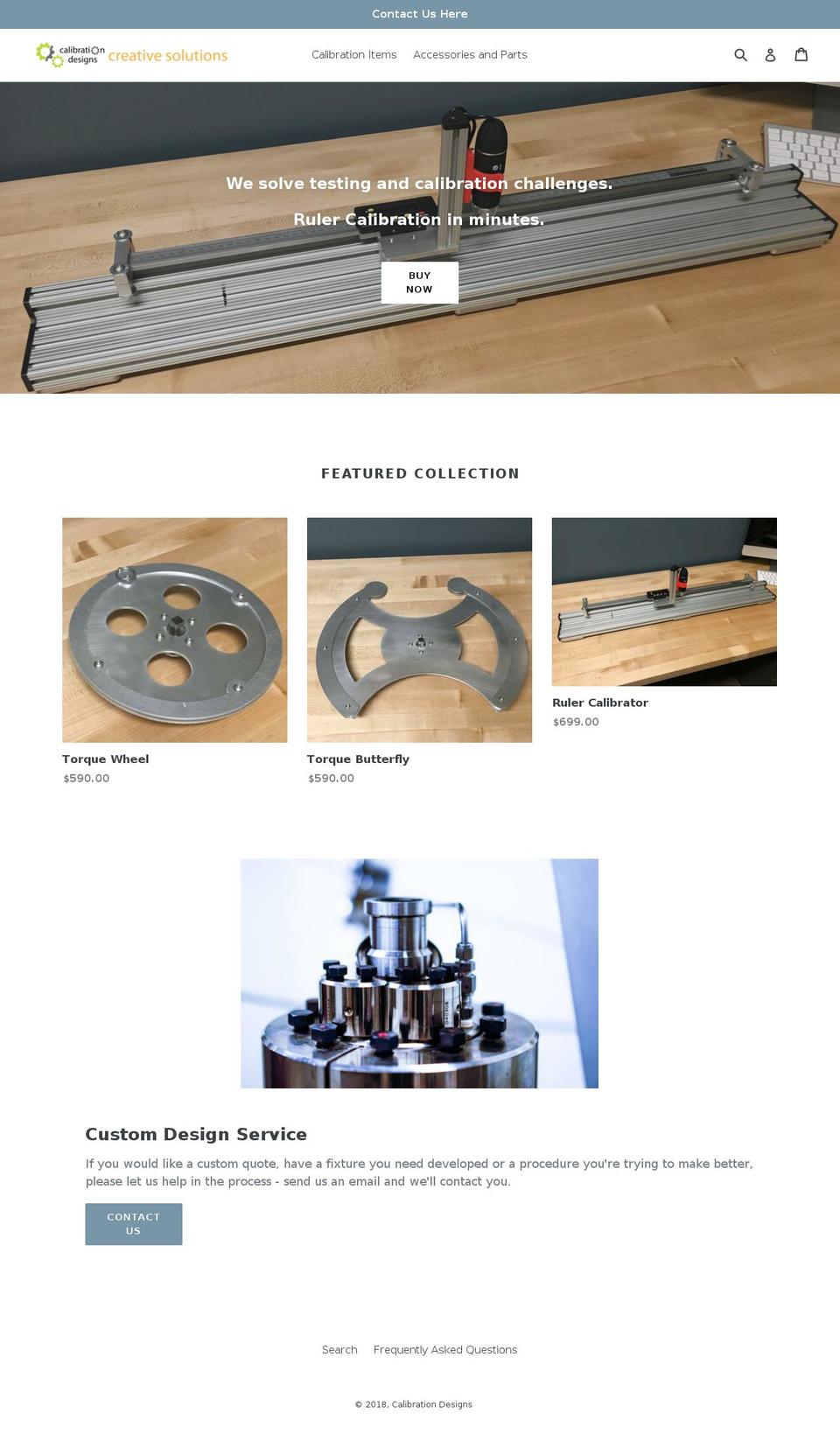 calibrationdesigns.com shopify website screenshot