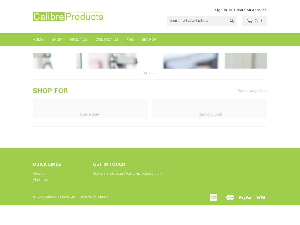 calibreproducts.com shopify website screenshot