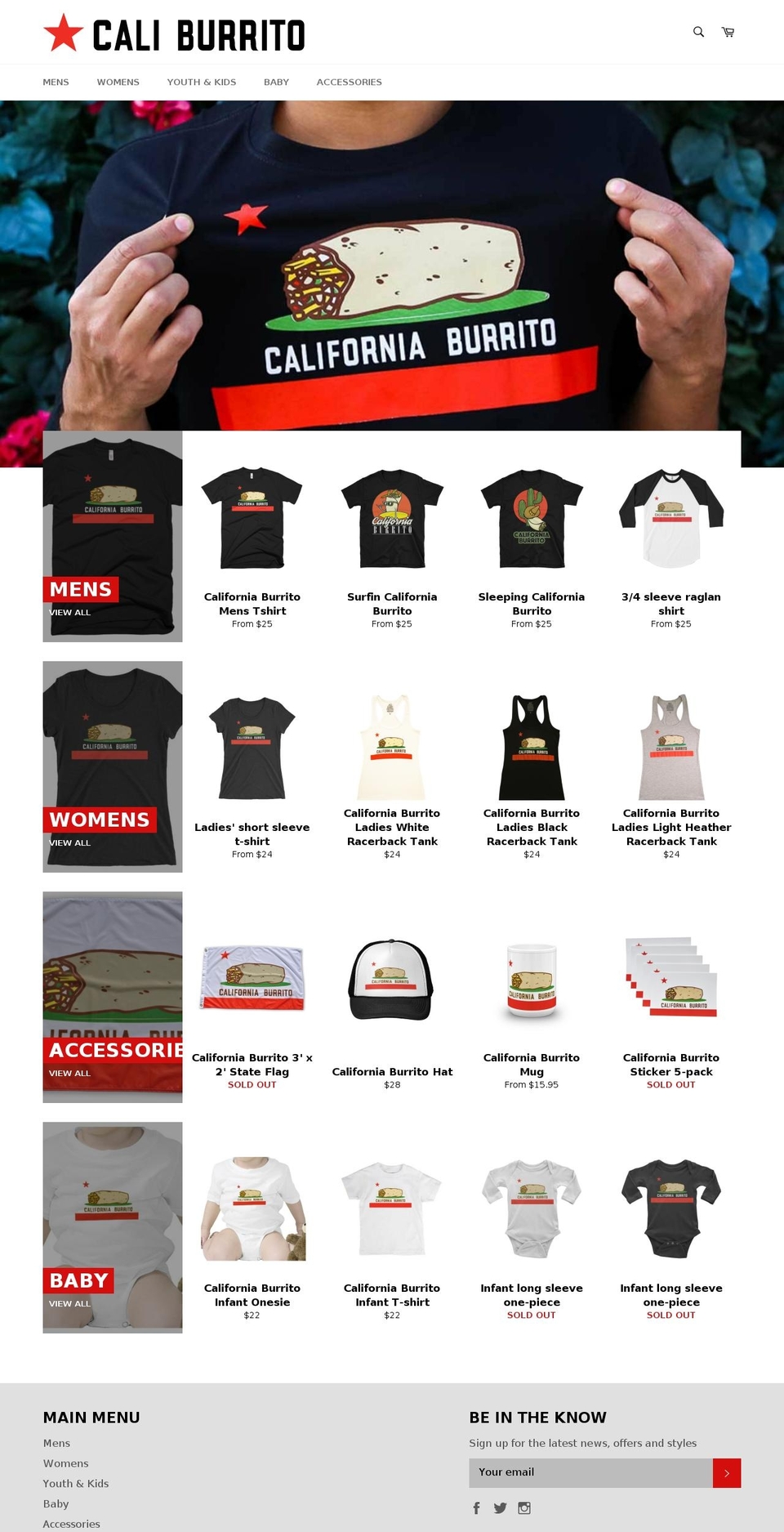 caliburrito.net shopify website screenshot