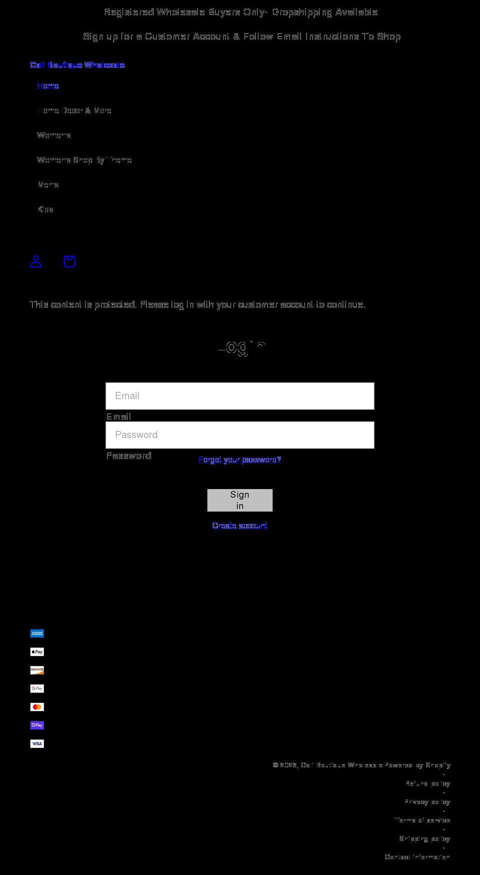 calibwholesale.com — Shopify storefront screenshot