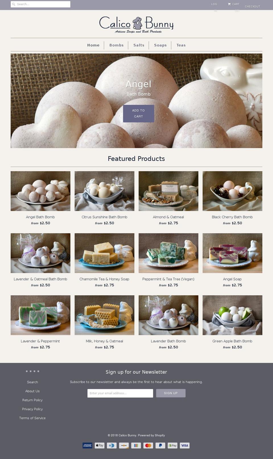 calicobunny.com — Shopify storefront screenshot