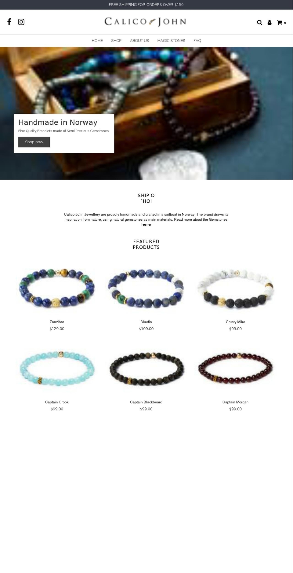 calicojohn.com — Shopify storefront screenshot
