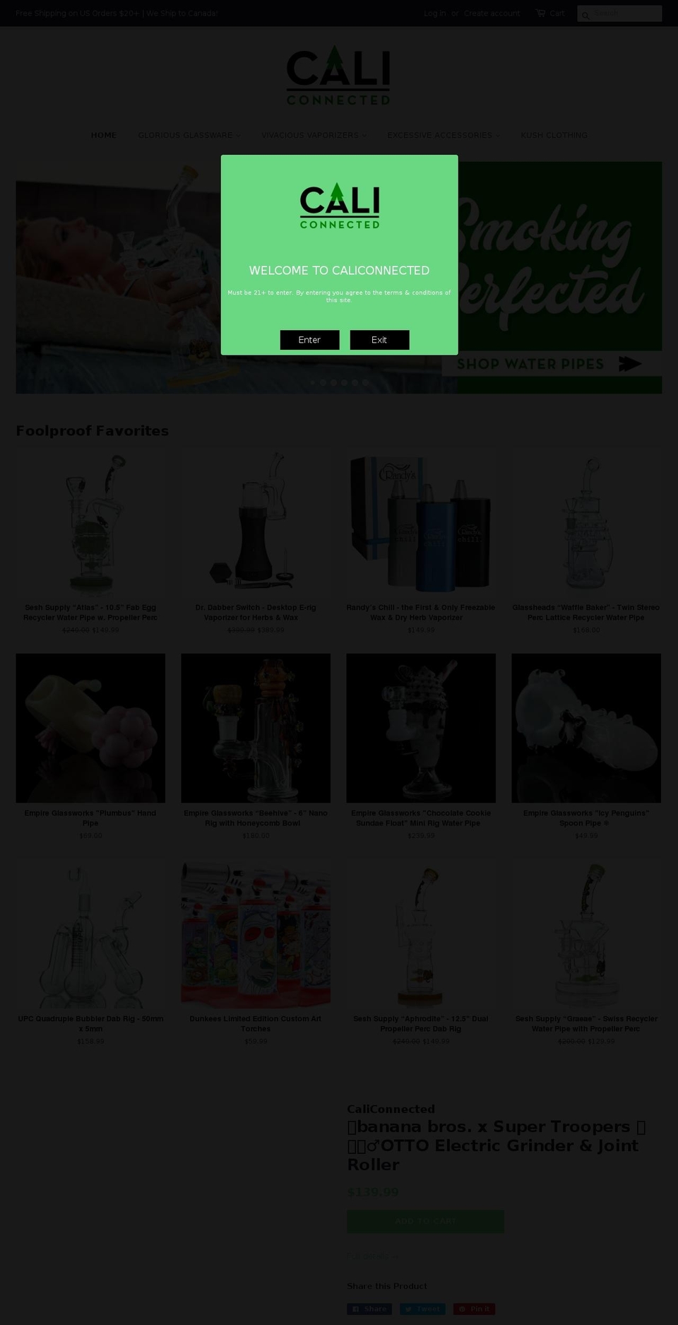 caliconnected.com — Shopify storefront screenshot