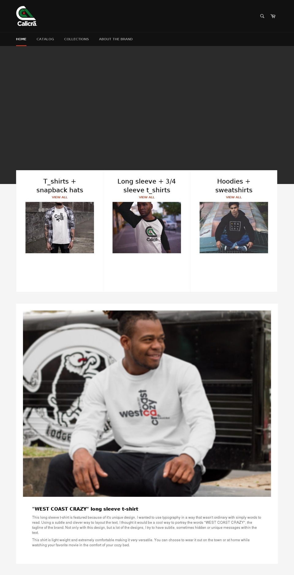 calicra.com — Shopify storefront screenshot