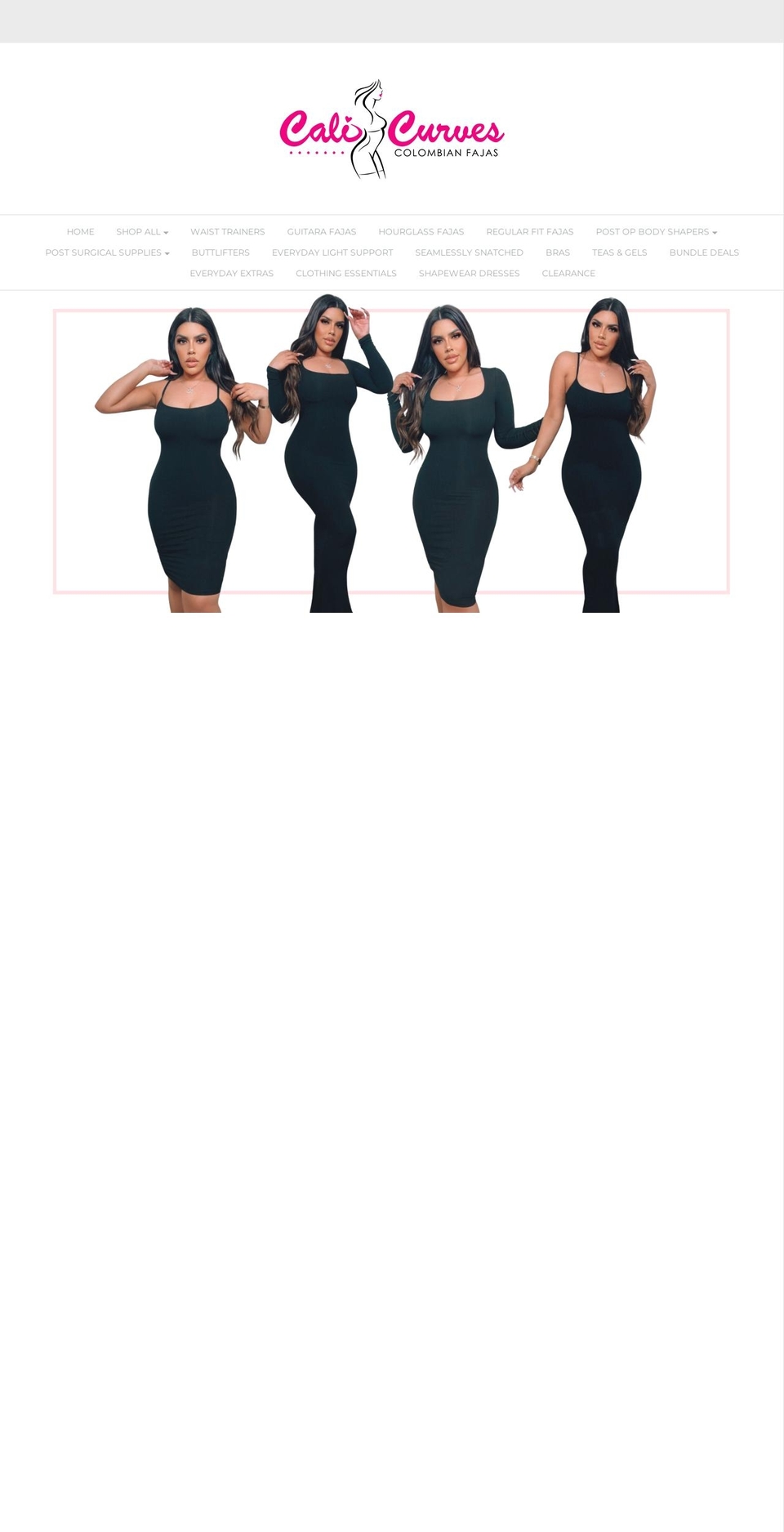 calicurvesfajas.com shopify website screenshot
