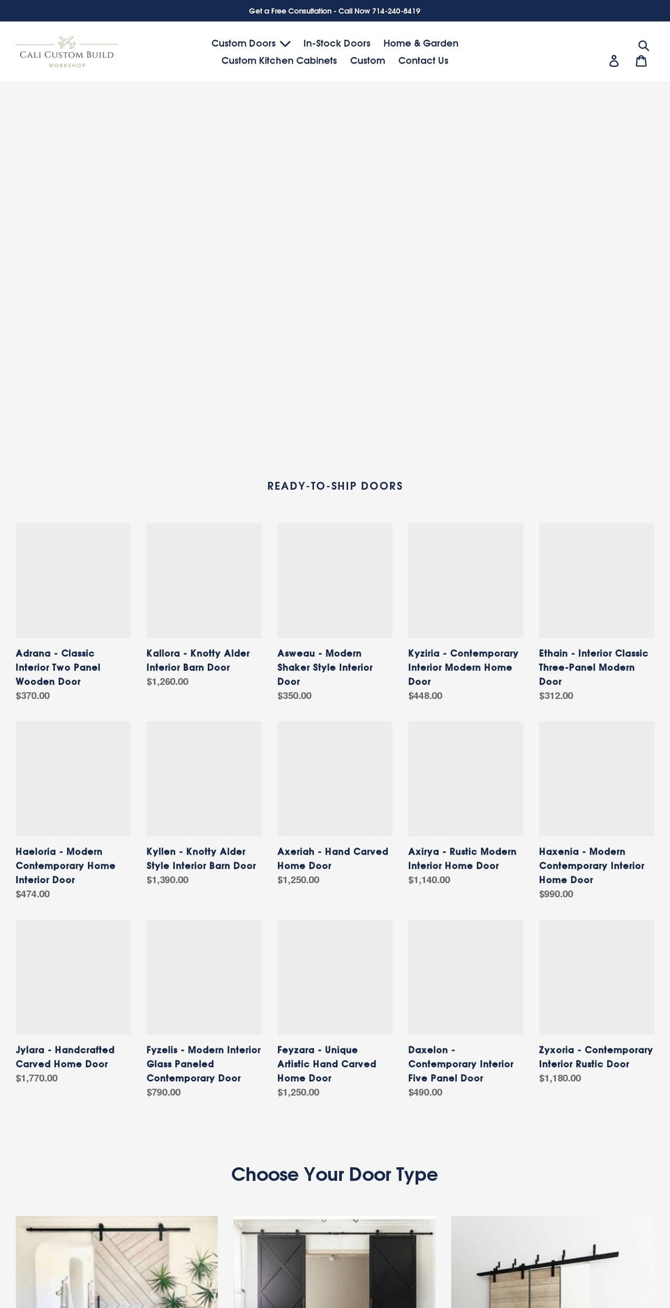 calicustombuild.com shopify website screenshot