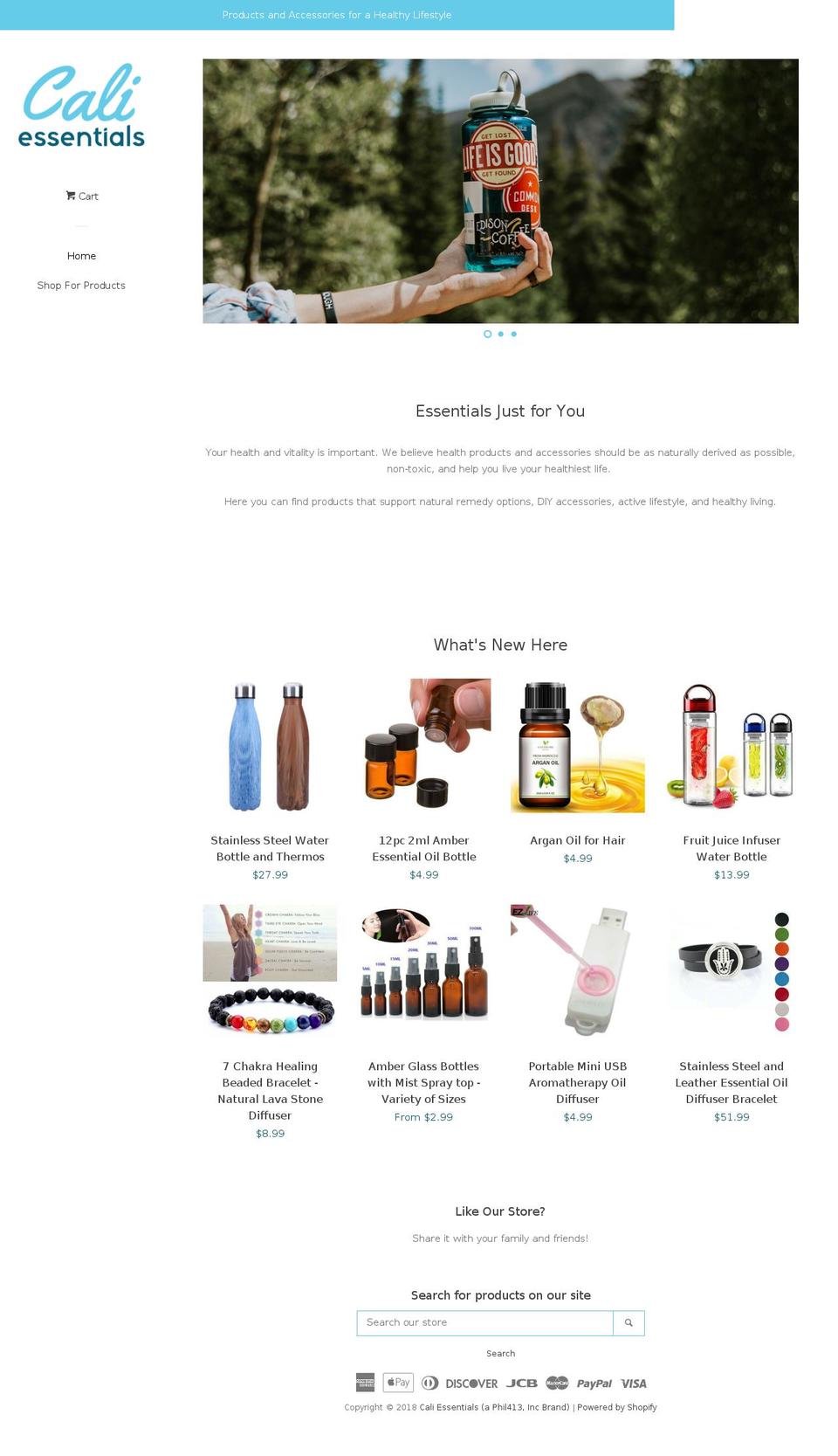 caliessentials.com — Shopify storefront screenshot