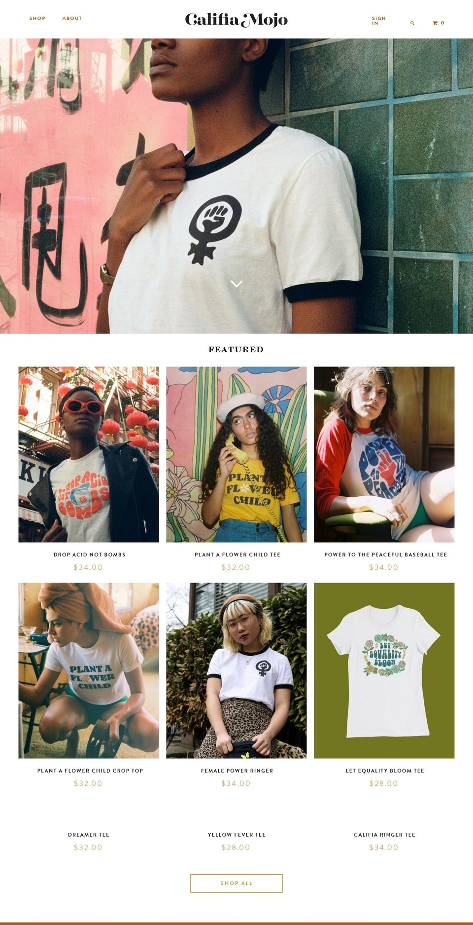 califiamojo.com shopify website screenshot