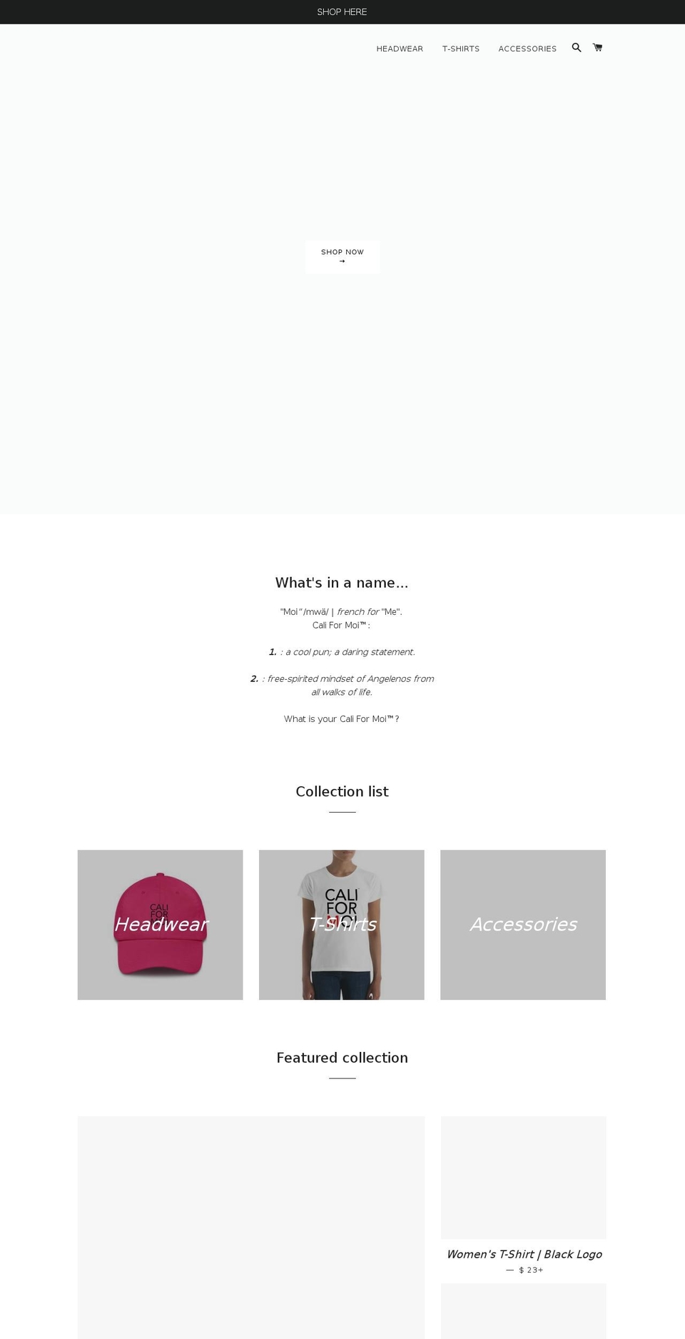 califormoi.com — Shopify storefront screenshot