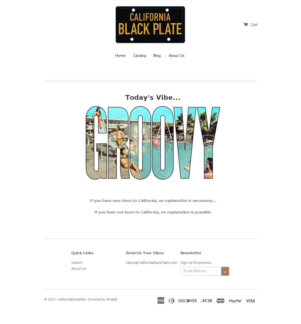 californiablackplate.com shopify website screenshot