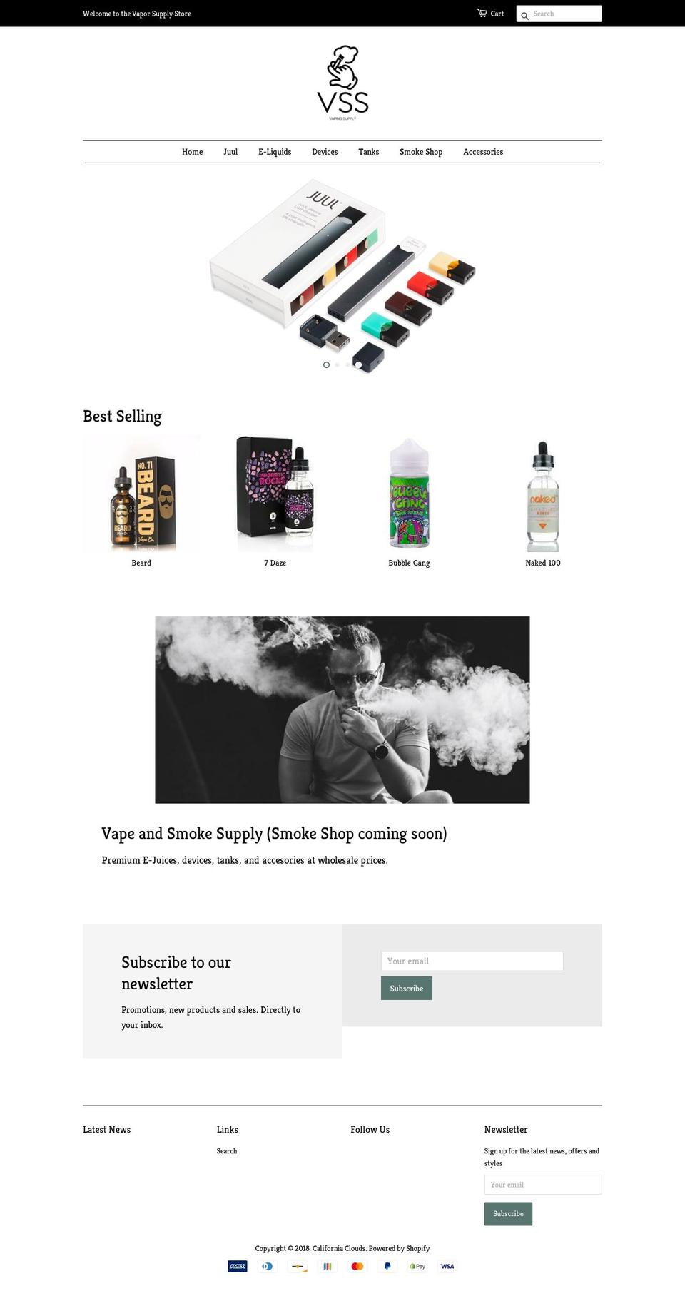 californiaclouds.com — Shopify storefront screenshot