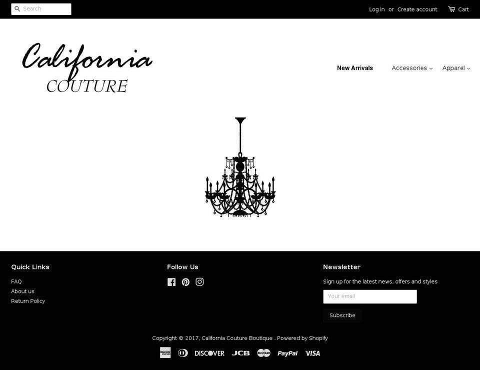 californiacoutureboutique.com shopify website screenshot