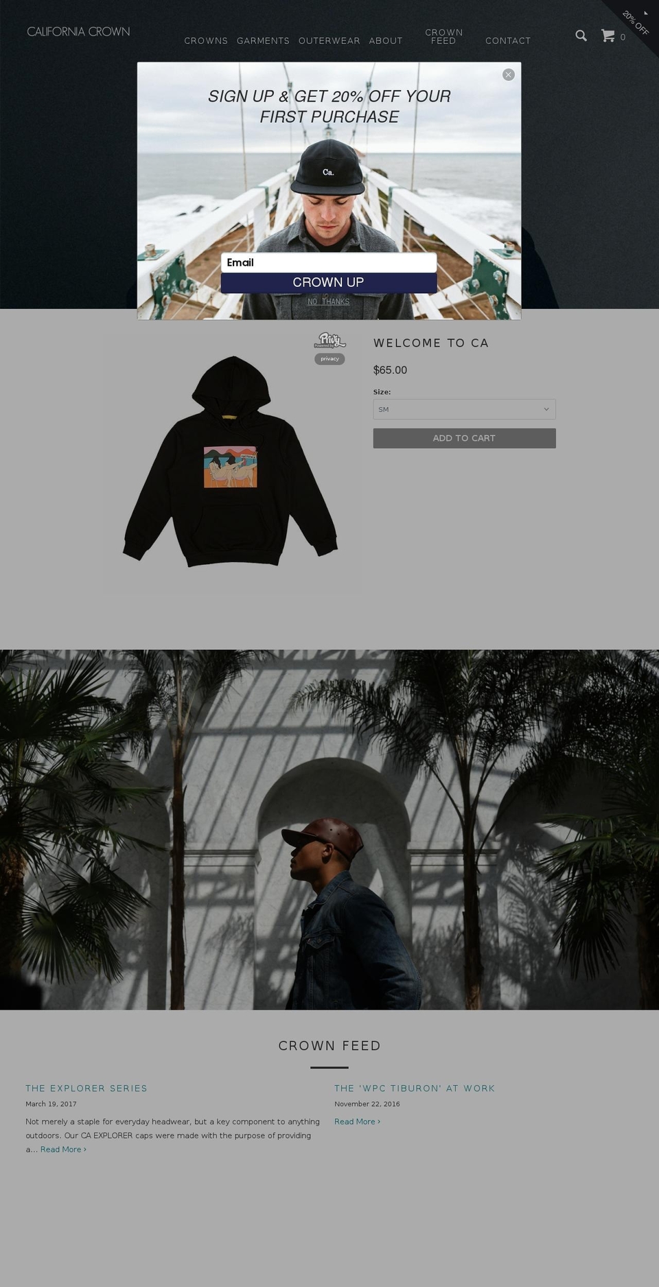 californiacrownclothing.com shopify website screenshot