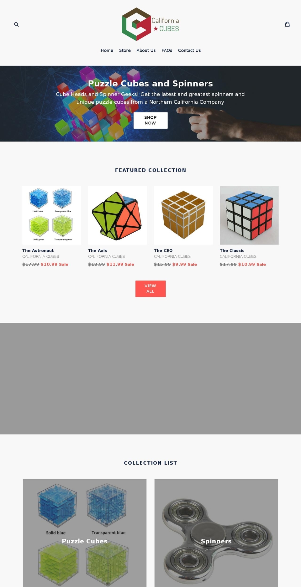 californiacubes.com — Shopify storefront screenshot