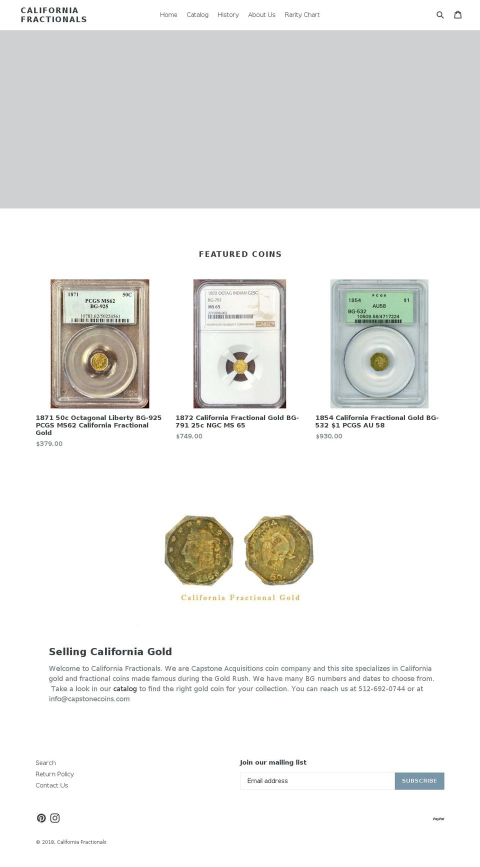 californiafractionals.com — Shopify storefront screenshot