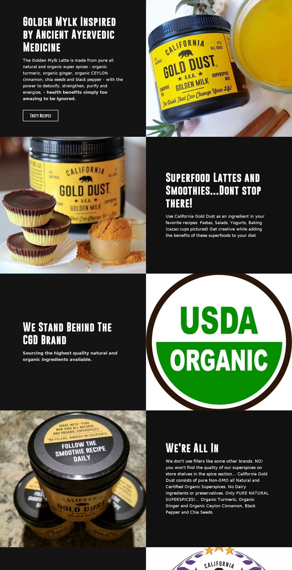 californiagolddust.com shopify website screenshot