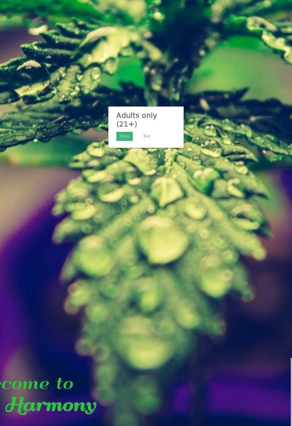 californiagreenharmony.com — Shopify storefront screenshot