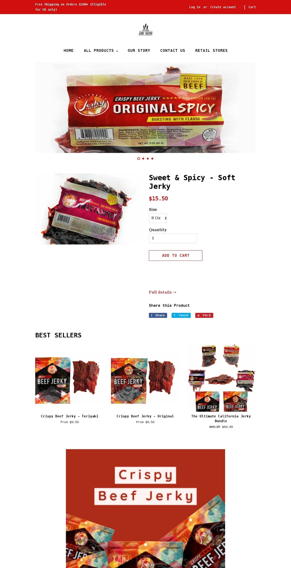 californiajerkyfactory.com shopify website screenshot