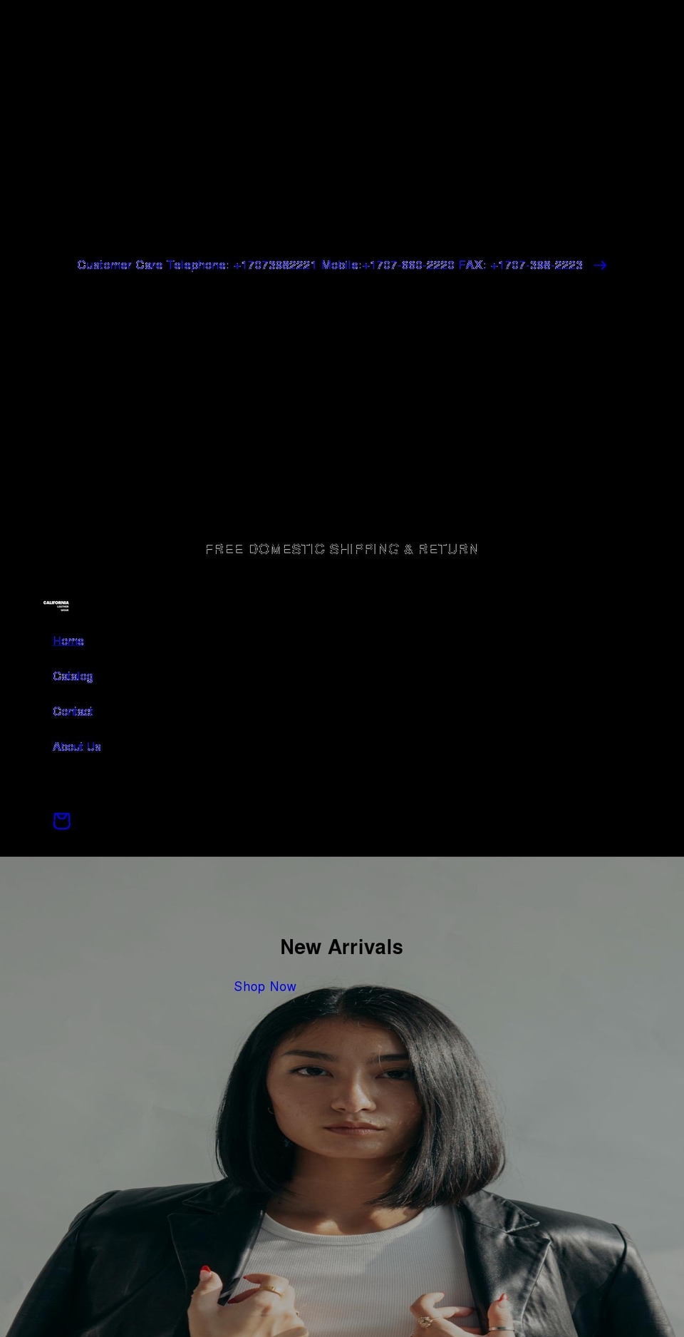 californialeatherwear.com shopify website screenshot