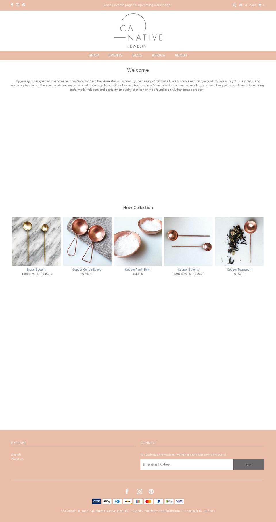 californianativejewelry.com — Shopify storefront screenshot