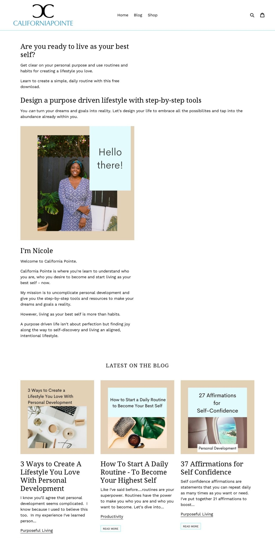 californiapointe.com — Shopify storefront screenshot