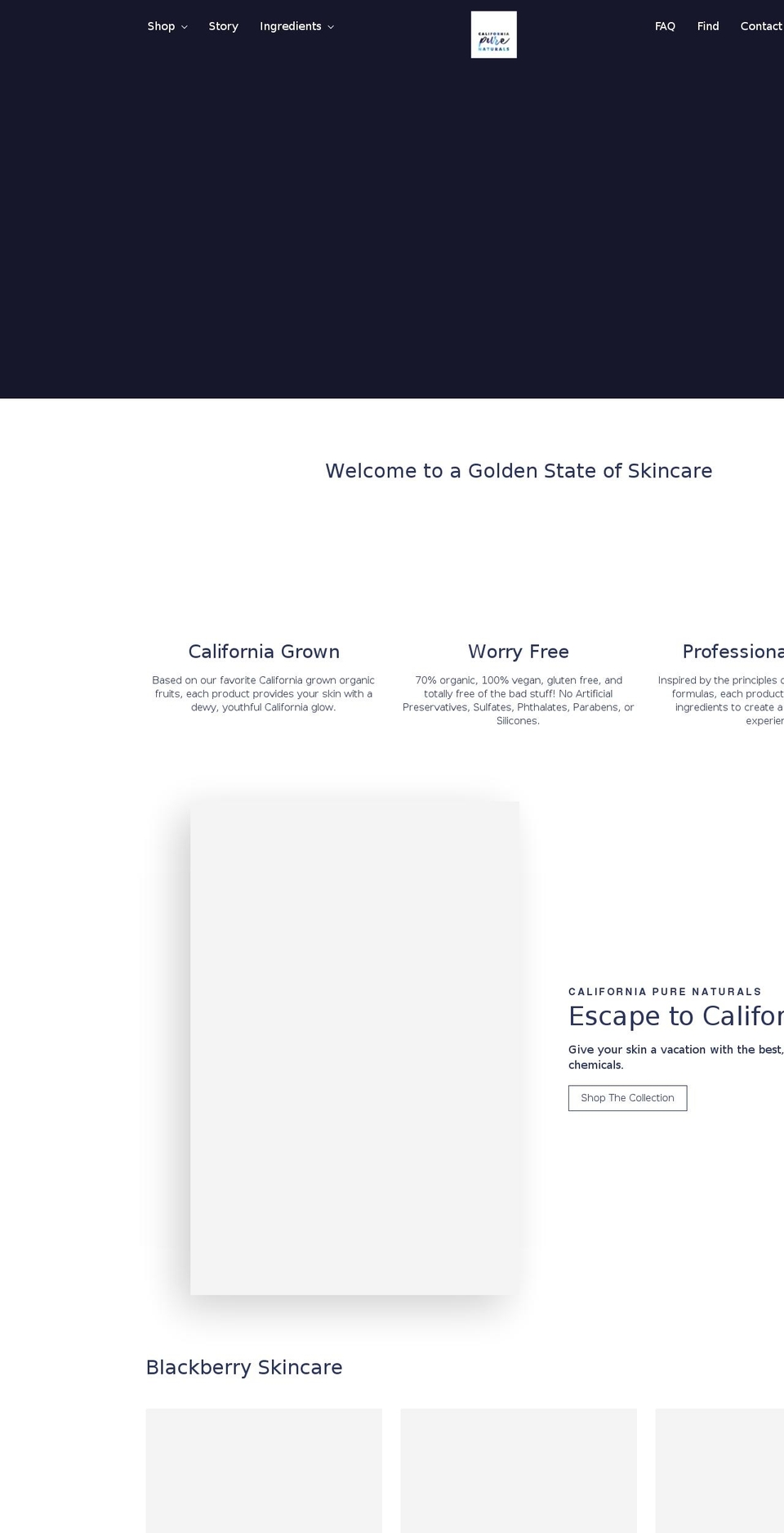 californiapurenaturals.com shopify website screenshot