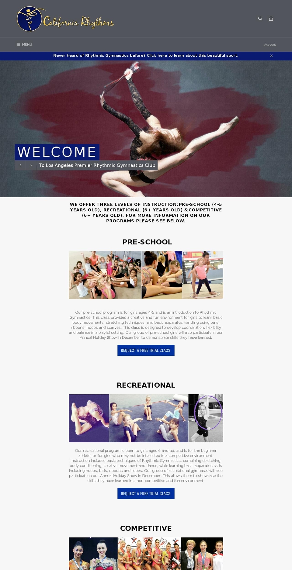 californiarhythms.com shopify website screenshot